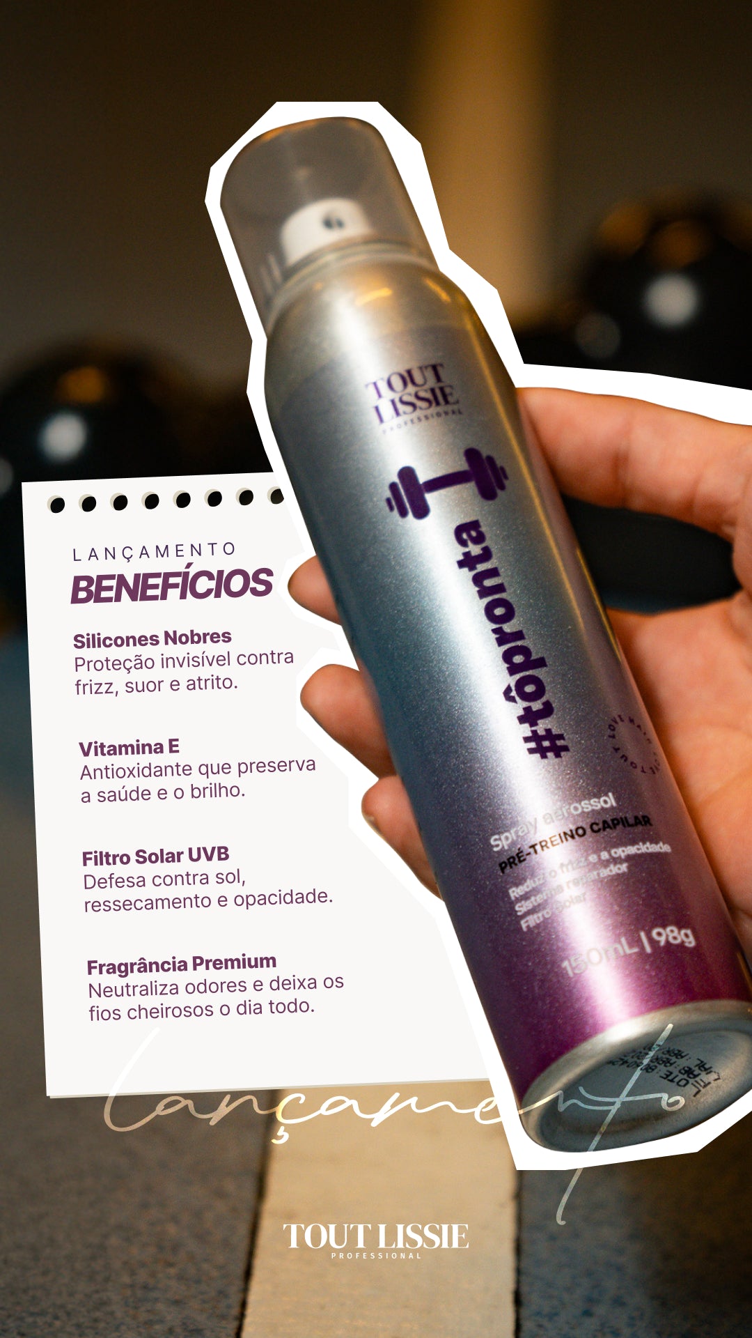 #Tô Pronta - Spray Aerossol Pré - Treino Capilar 150 ML