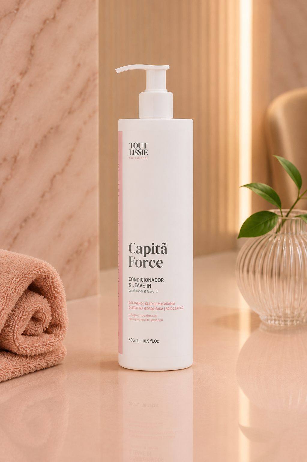 Leave- in 2 em 1  - Condicionador & Leave-in Reconstrutor 300ml - Capitã Force